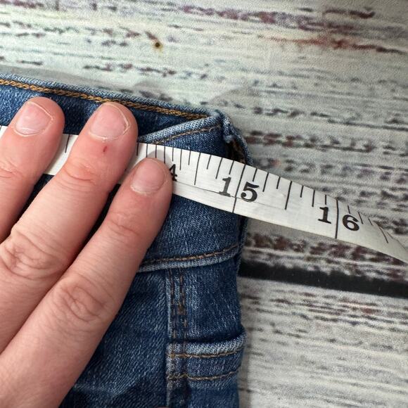 Madewell 9” Skinny Jeans Women’s Size 29P Petite Blue Denim Raw Hem Stretch - Picture 5 of 8